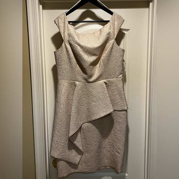 Teri Jon Beige Satin Dress - Picture 1 of 6